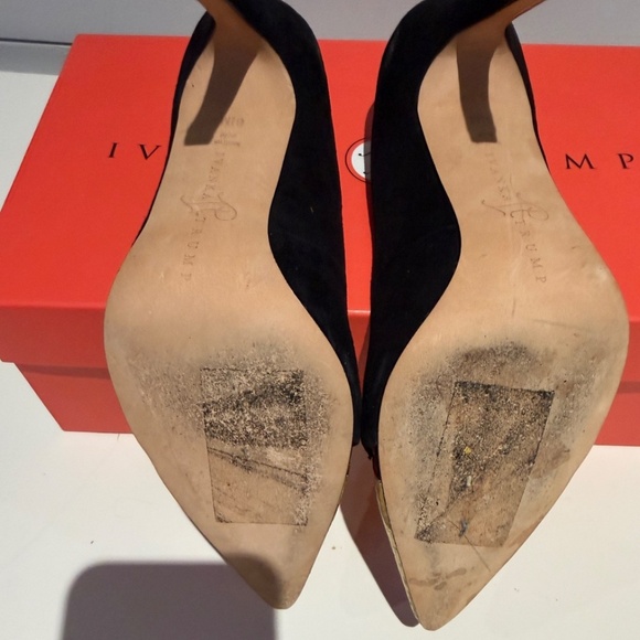 Ivanka Trump Ladies Heels Shoes 6.5 M Suede and Gold - Picture 8 of 12